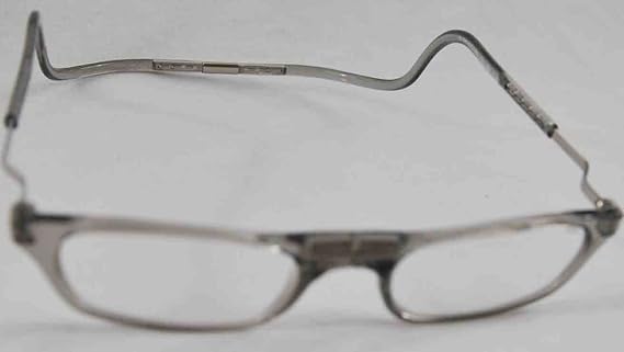CliC Magnetic Closure Reading Glasses XXL with Adjustable Headband Smoke 3.00