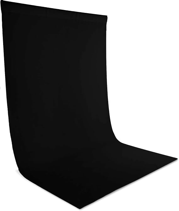 Black Backdrop Screen Background,10x10ft/3x3M Collapsible Background Photography，Washable Polyester Photography Backdrop for Photo Studio, Live Streaming, Zoom Meeting, Gaming