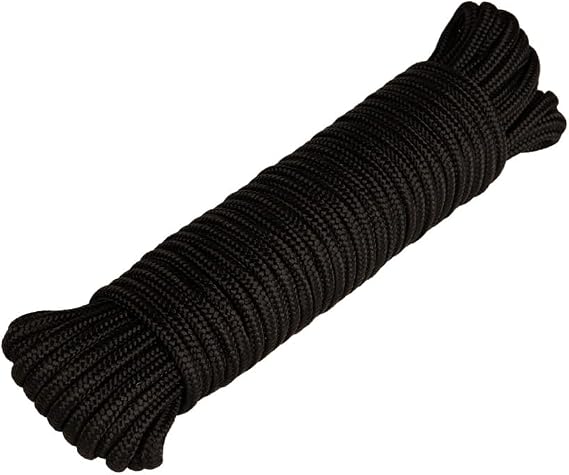 Rope & Cord Polypropylene 4 mm Utility Rope Strong All-Purpose Rope for Camping, Flag Poles, Landscaping & More! Black