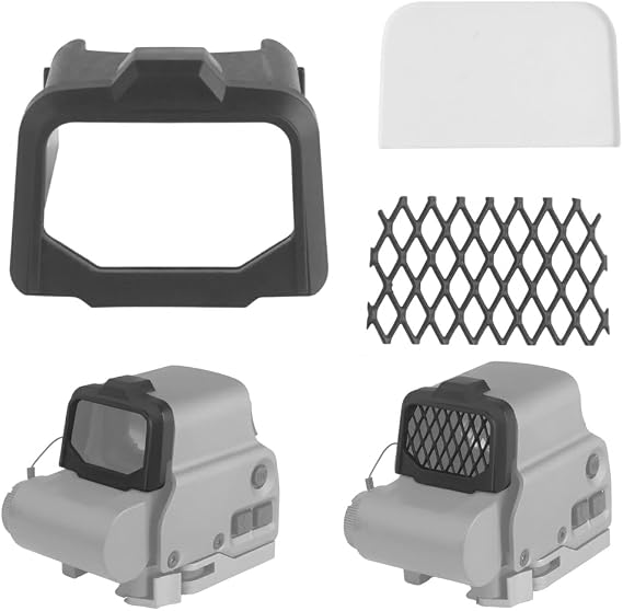 ホログラフィックサイト保護カバー EOTech 5582.03.0、交換可能なクリアレンズとメッシュシールド、クイックデタッチ光学スクリーン