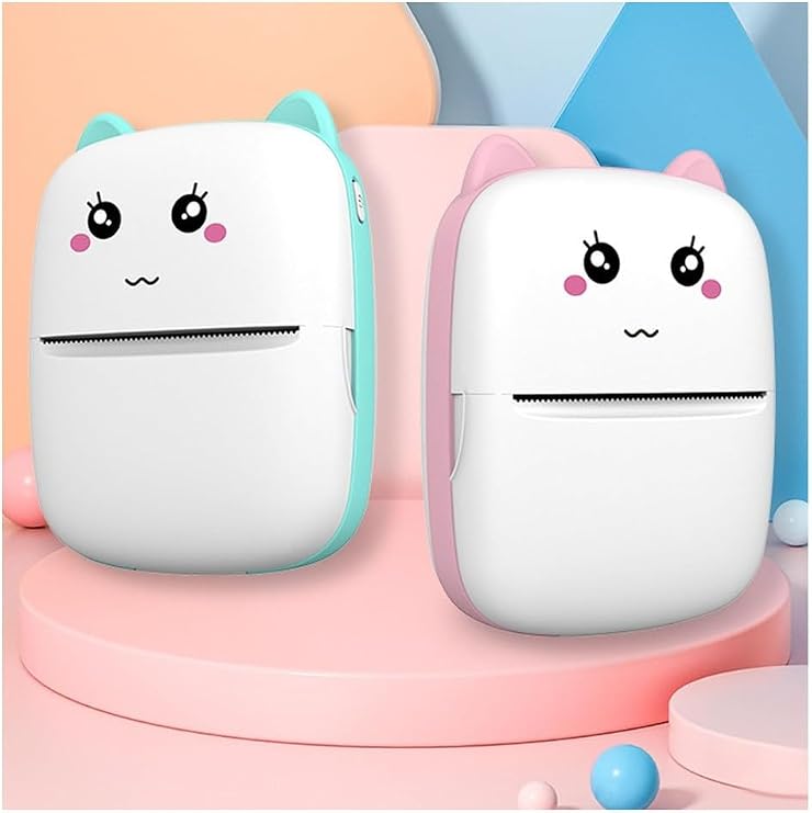 Mini Yazıcı Taşınabilir,Mobil Fotoğraf Yazıcısı,Taşınabilir Mini Fotoğraf Yazıcısı,Kablosuz Fotoğraf Yazıcısı, Termal Yazıcı, Akıllı Telefon Bluetooth Yazıcı (Pembe)