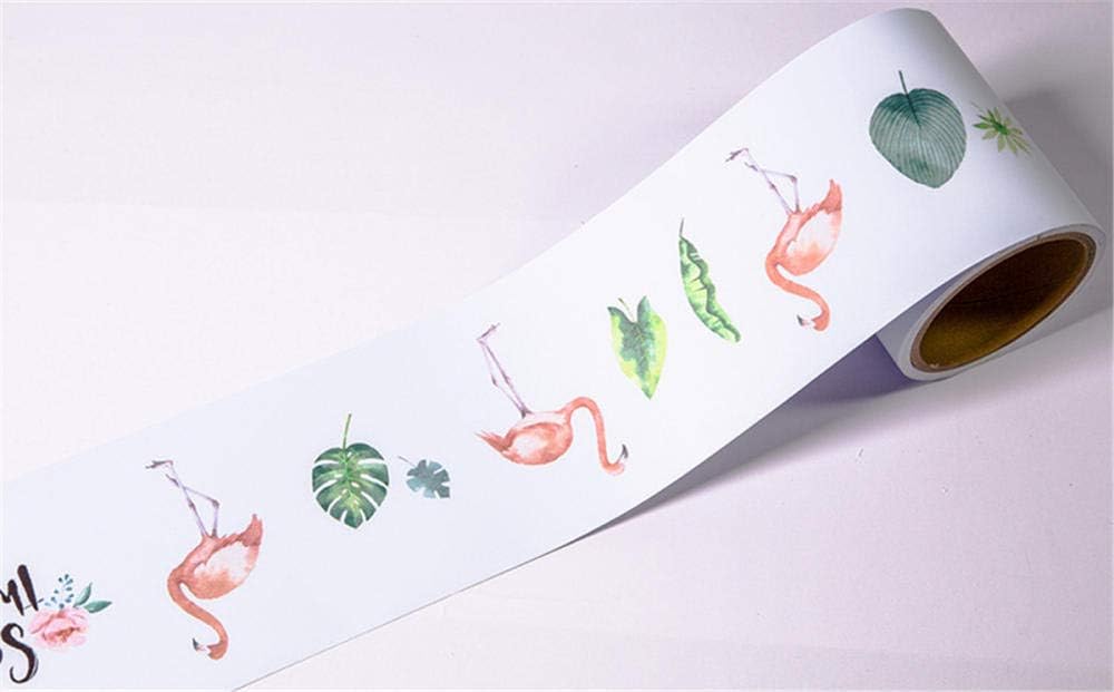 Wallpaper Border Peel and Stick Wall Border Sticker Home Ceiling Decorative Border for Bathroom Living Room Kitchen Flamingo 12CM X 600CM