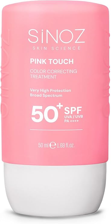 Sinoz Pink Touch Anında Ton Eşitleyici Leke Karşıtı SPF50+ Pembe Sıvı Yüz Güneş Kremi PA++++ 50ml