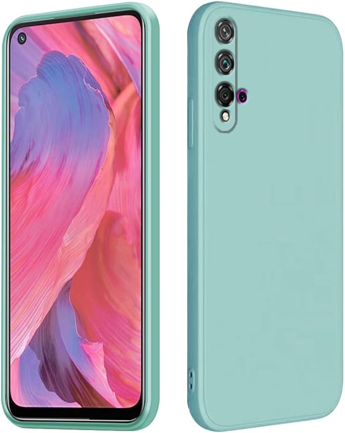 Wousunly Compatible with Huawei Nova 5T Case Silicone Liquid Dark Green, Soft Smooth Touch Huawei Nova 5T Phone Case Silicone Shockproof Thin Cover Huawei Nova 5T, Blue