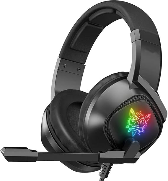 K19 3.5mm Gaming Headset PS4PC Gamer Stereo Earphone Base Headphones with Microphone LED Light RGB Black