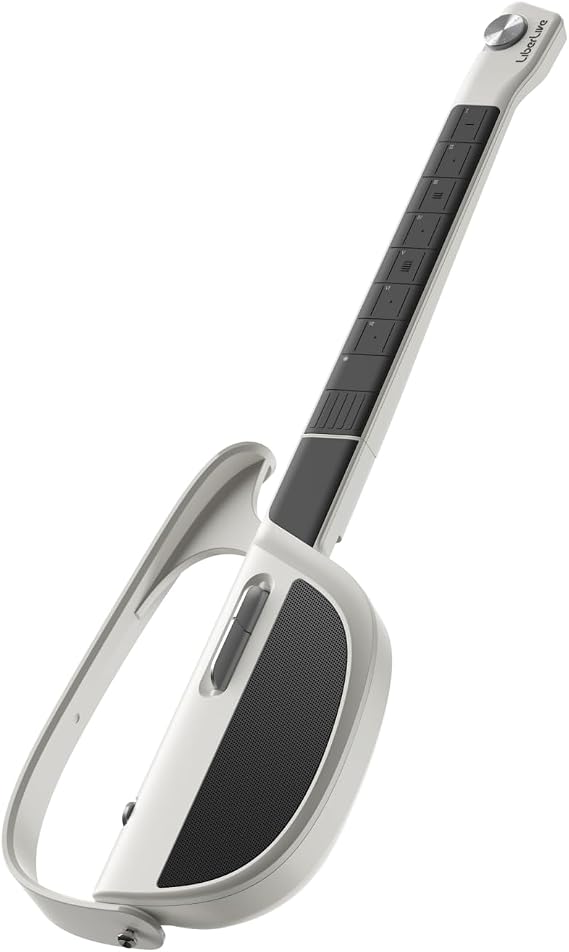 LiberLive C1 Stringless Smart Guitar, Foldable Travel Backing Guitarra, Chord Generator, App Interactive Chord Sheets, Built-in Drum Machine &
