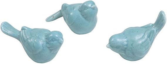 Creative Co-Op Set of 3 Ceramic Bird Figurine Home Decor Accents Aqua,Blue,3"L | Hand-Painted Ceramic Bluebird Accent Aqua Figurines for Farmhouse, Contemporary & Spring Decor