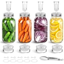 Fermentation Kit for Wide Mouth Mason Jars (86mm), 316 Stainless Steel Fermentation Lids, Glass Weights, Airlock System, Complete Home Fermenting Set (Jars Not Included)
