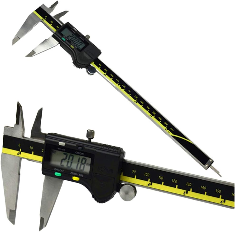Digital Caliper 150/200/300mm Stainless Steel Electronic Caliper Measuring Instrument Tool with Metric Imperial Unit Switch + Box