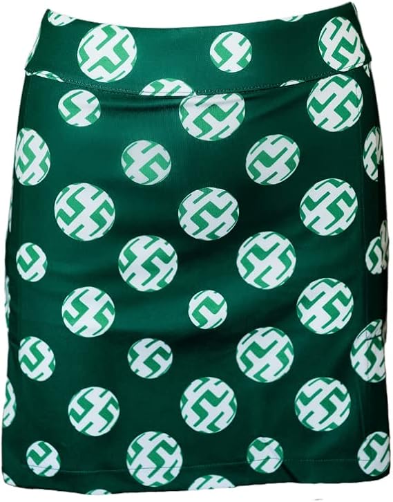 J. Lindeberg Womens Amelle Mid Print Golf Skirt - Rains Forest Sphere Dot XL