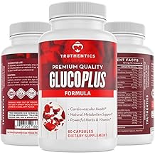 TRUTHENTICS GlucoPlus - 20 Herbs, Vitamins & Minerals with Cinnamon, Chromium, Vanadium, Bitter Melon, Alpha Lipoic Acid, Magnesium - Gluten Free, Non-GMO - 60 Capsules