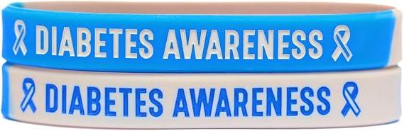 Diabetes Awareness Wristband Set (from 2 to 100 Bands) Silicone Bracelets with Symbols