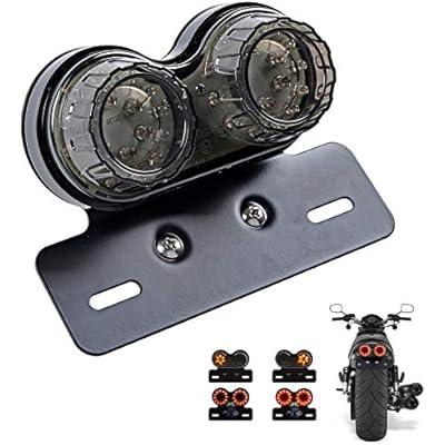 ANKIA 40-LED 40W Motorcycle Tail Light Integrated Running Lamp Brake&Turn Signal Light with License Plate Bracket for Harly Motorcycle Street Bike Cruiser Chopper Black