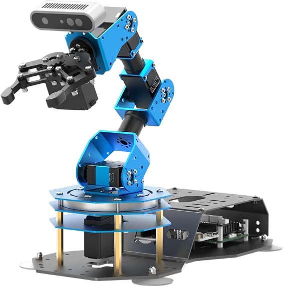ROS2 Robot Arm,Equipped with ChatGPT Large AI Model,Embodied Intelligence 6DOF Programming Robot Arm ROS Educational AI Vision Voice Scene Understanding,ArmPi Ultra Advanced Kit With RaspberryPi5 4GB