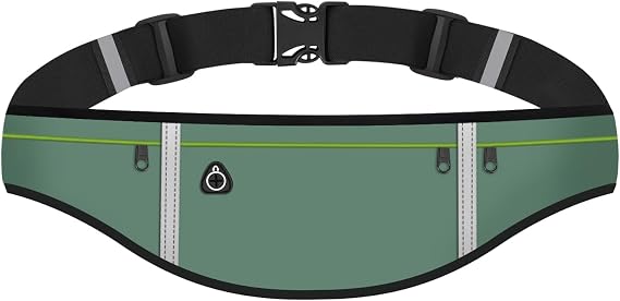 Sports Waist Pack for Running, Hiking, Cycling - Lightweight, Water - Resistant and Adjustable (GSP1201, Green)