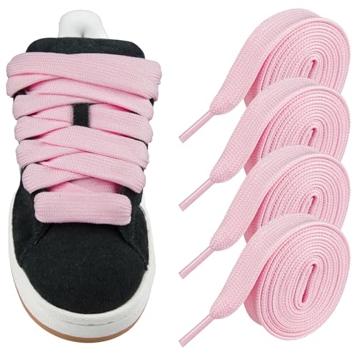Endoto 2 Pairs Flat Shoe Laces for Adidas Campus 00s Shoes, 2CM Width Thick Fat Replacement Shoelaces