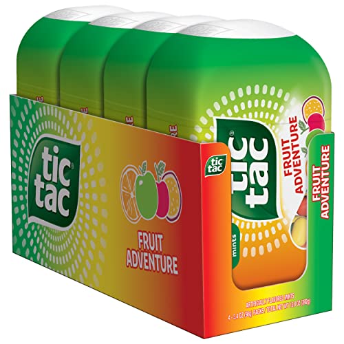 Tic Tac Fruit Adventure, On-the-Go Pocket-Sized Mints, 200 pieces, 4 Bottle Packs, 3.4 oz Each
