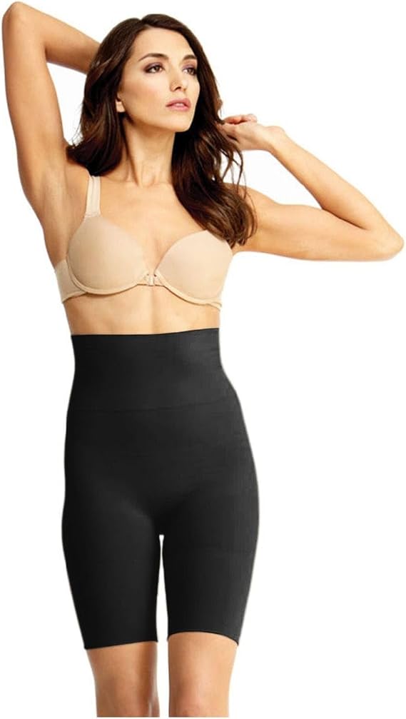 SlimMe High Waisted Thigh Shapewear Shorts, High Waisted Shapewear Tummy Control Shorts, Sizes S - Q2 Black
