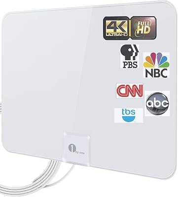 TV Antenna - Latest Amplified HD Digital Indoor Antenna Long 200 Miles Range HDTV Antenna - 16.5ft Coax Cable Indoor Antenna for 4K Local Channels - Support All Television
