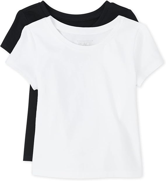 The Children's Place Baby Girls' and Toddler Basic Short Sleeve Layering T-Shirts