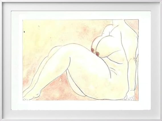LARGER FEMALE NUDE ART, 6x9" Original Painting, Title: "Simply Her Beautiful Self," Watercolors