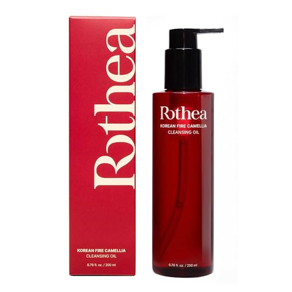 Rothea Korean Fire Camellia Cleansing Oil Gentle Oil Cleanser for Face & Makeup, Blackhead Remover, Korean Skin Care, 6.76 fl oz / 200ml