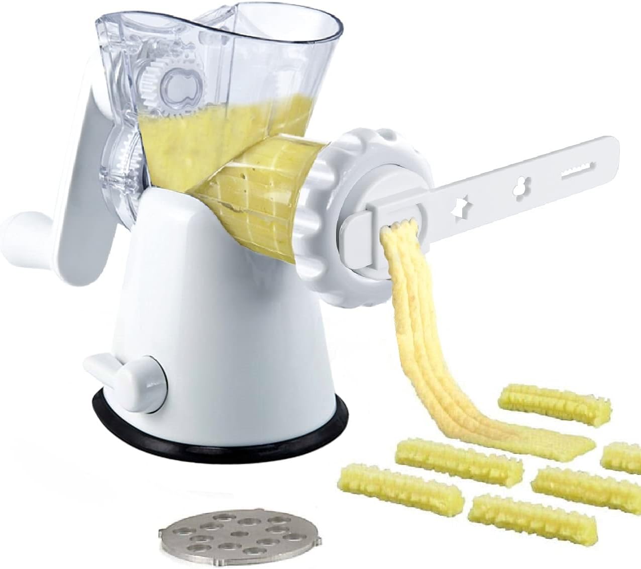 Tredoni Manual Meat Mincer Grinder & Vegetable Shredder, Biscuit Machine Cookie Maker  Biscuits Patterns Attachment, White