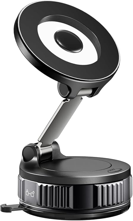 Magnetic Phone Holder for Car, 360 Adjustable Vacuum Car Phone Holder | 80+LBS Suction Phone Mount, for Car Dash/Windshield/Screen, Phone Holders for Your Car, for iPhone 17/16/15/14/13