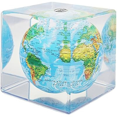 Mova Relief Map Blue Globe Cube 5