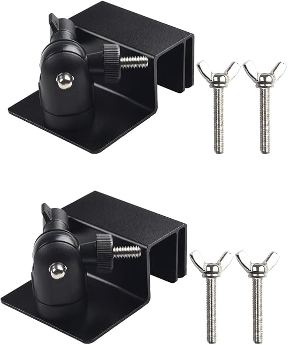 2Pcs Weatherproof Gutter Mount for Security Cameras, Wall Mount Bracket with Universal Screw Adapters for Ring Solar Panel(Black)