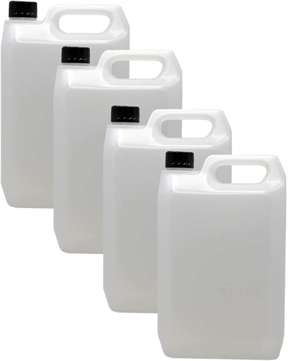 Water Container 5L Water Storage Containers Plastic Jerry Can Pack of 4