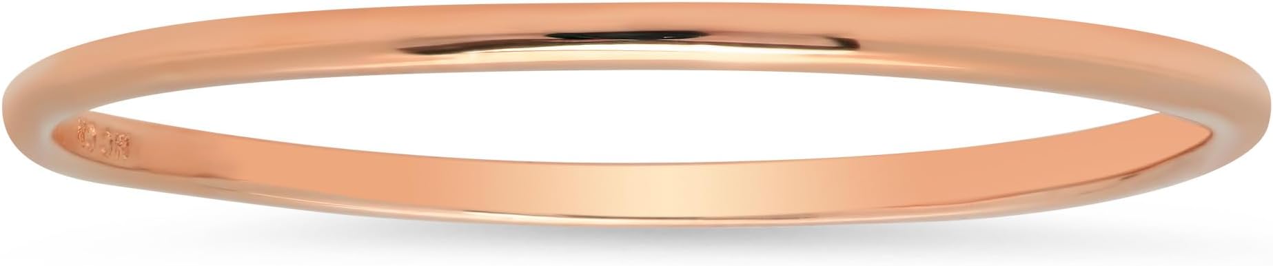 14K or 10K Gold Dainty Stacking Wedding Band Ring for Women Size 4.5 to 10