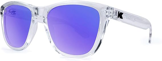 Knockaround Premiums Unisex Sunglasses With UV400 Protection, Clear Frames/Blue Reflective Lenses