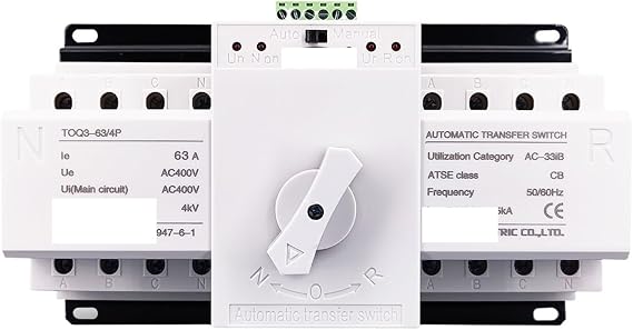 Transfer Switch 4P 63A 380V MCB Type Dual Power Automatic Transfer Switch ATS(2 Input 1 Output)