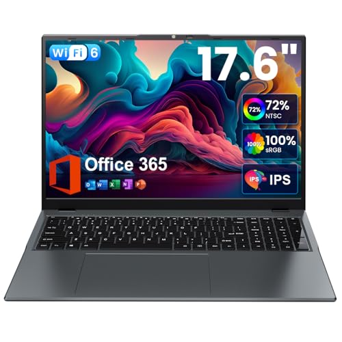 jumper 17.6 Inch FHD Laptop,4-Core N95 ProcessorUp to 3.4GHz, 16GB RAM 1TB SSD  128GB Storage, 100% sRGB Display, Backlit Keyboard, Windows 11 Office 365, 7000mAh Battery, DC Fast Charging, WiFi 6