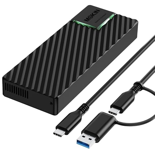 MOKiN M.2 NVMe Enclosure, 20Gbps M.2 Enclosure Adapter, SSD Drive Reader to USB 3.2 Gen 2x2 for Size 224222602280, Support MBM Key SSD, Aluminum Case Plug & Play