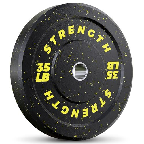 GIKPAL Bumper Plates, 2-Inch Olympic Weight Plates with Steel Hub, Rubber Weight Plates High-Bounce with Colored Fleck for Weight Lifting Strength Training,35lbs