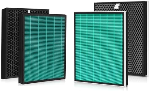300300S and 250250S Replacement Filter for Coway AIRMEGA Max2 Air Purifier, Max2 Green True HEPA and Active Carbon Filter Set, 4 Packs