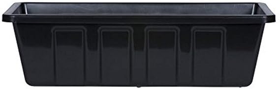 Root & Vessel Poly-Pro Plastic Flower Box Planter, Black, 18-Inch