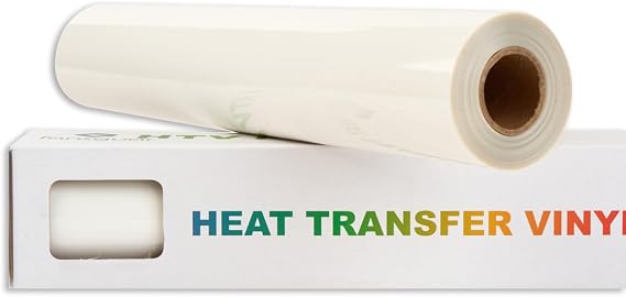 White HTV Roll -12"x25ft Iron on Heat Transfer Vinyl for DIY Shirts Gifts