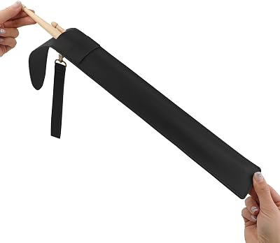 Drum Stick Bag,Portable Drumstick Bag & Case,PU Leather Drumstick Holder for All Drumsticks and Percussion MalletsGift for Drummer TeensBlack