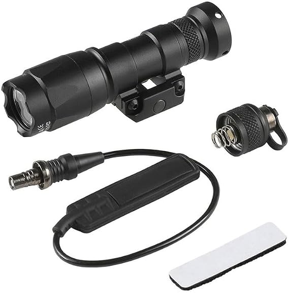 500 Lumens M300C Mini Scout Flashlight Torch Light,LED White Light Strong Flashlight,With Remote Pressure Switch Momentary Mode & Replaceable Mounting Tail Cap Switch Constant Mode,Fits For 20mm Rail