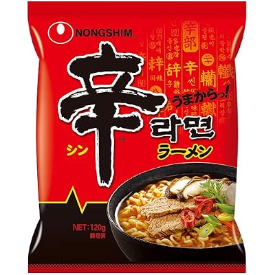 Nongshim Spicy Ramen, 4.2 oz 120 g, Set of 15, Instant Ramen, Bag Noodles, Thin Ramen, Korean Bag Ramen, Noguri, Karasi Ramen, Super Spicy Ramen, Indomie, Foam Surface, Spicy Ramen, Stewed Ramen