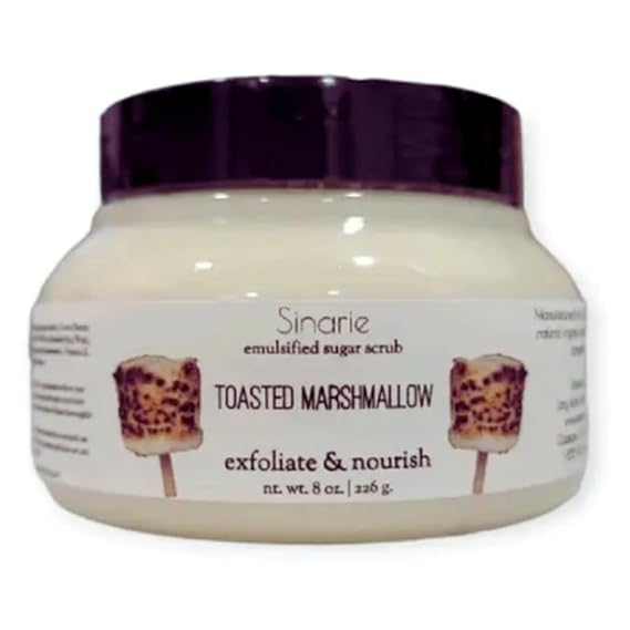Toasted Marshmallow Emulsified Sugar Scrub, 8 oz. | Exfoliating Body Scrub | Sinarie Soaps & Skin Care
