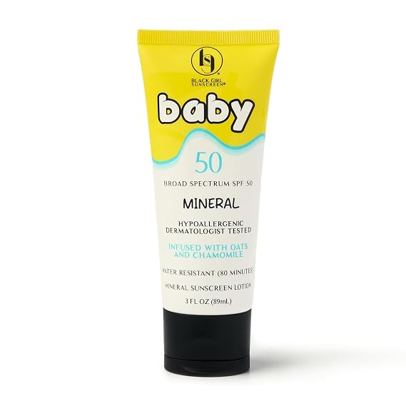 Black Girl Sunscreen Baby SPF 50 Lotion for Face & Body, Mineral - 3 Fl Oz