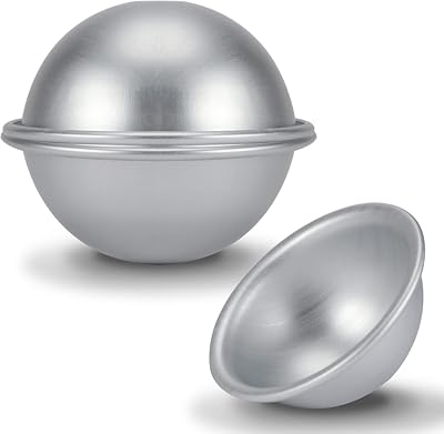 10cm Half Ball Cake Pan, Aluminum Alloy Sphere Cakes Pan, Silver Hemisphere Cake Mold Soccer Cake Pan Nonstick SmallCake Baking Pans for Chocolate, Pudding Baking
