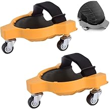 ALETO 2 Pcs Rolling Heavy-Duty Knee Pads for Work Knee Blades Kneeling Pads with Wheels 360 Degree Turn Capability Without Lifting Flexible Gliding Knee Protection Pads with Adjustable Straps
