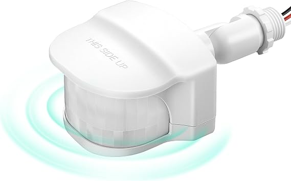 EDISHINE 240 Motion Sensor, Adjustable Time/Range to 60FT, 3 Modes, White