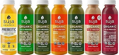 Suja Juice Organic Cold-Pressed Juice, 3 Day Cleanse, 12 Fl Oz (Pack of 21), 100% Plant-Powered Vegetable and Fruit Juices, Vegan, Gluten-Free, Non-GMO, Made In USA