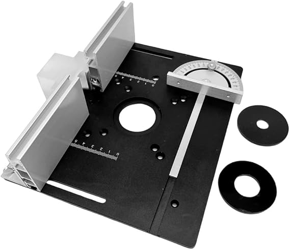 Irfora Set of 3 Router Table Insert Plate Aluminum Alloy Wood Milling Flip Board Trimming Engraving Auxiliary Tool Woodworking Benches